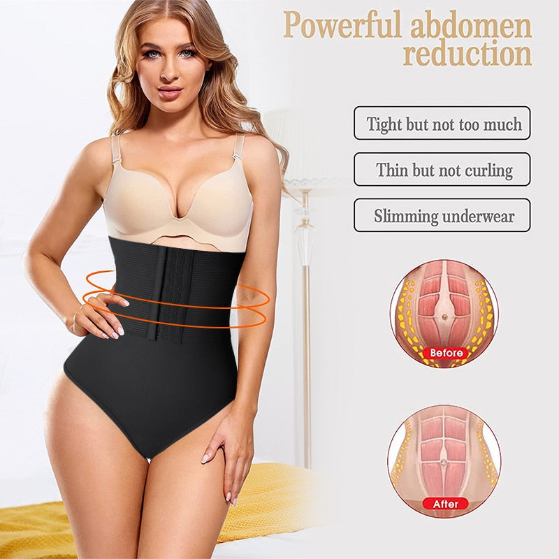 Women Waist Cincher Girdle Tummy Control Thong Panties Slimmer High Waist Body Shaper Butt Lifter Shapewear Underwear