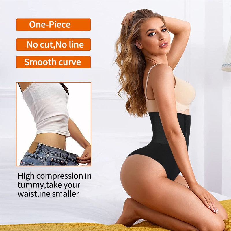 Women Waist Cincher Girdle Tummy Control Thong Panties Slimmer High Waist Body Shaper Butt Lifter Shapewear Underwear