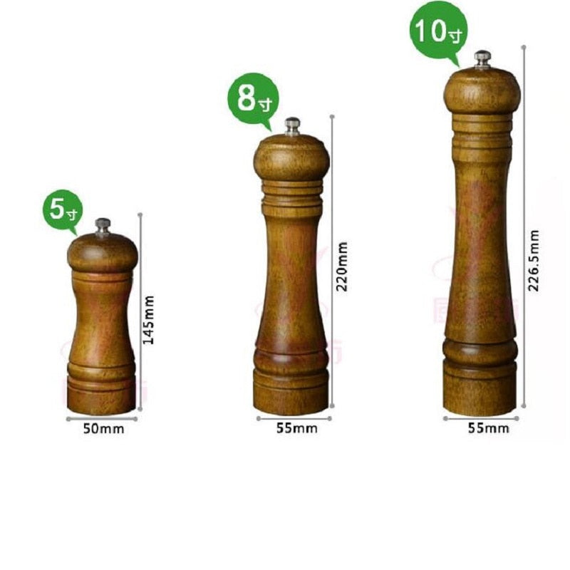 Manual Salt Pepper Grinder Oak Wood Pepper Mill Spice Salt Grinder Mill Tools (Exclusive)
