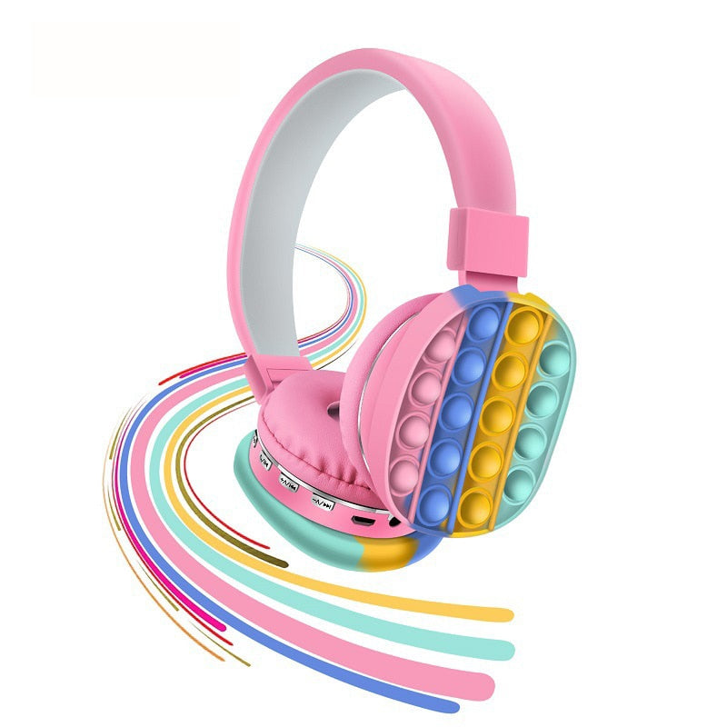 2021 Headphone Fidget Toy Decompression попит Creative Silicone Headset Toy Fidget Wireless Headphone Toy Tie Dye Headphone (Exclusive)