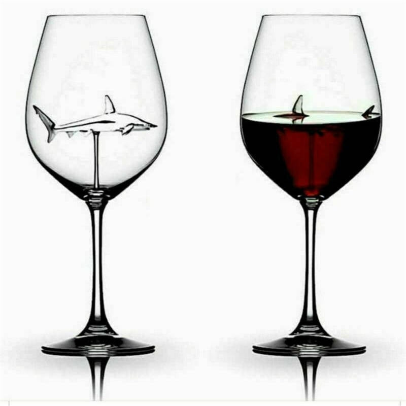 Glass Cup European Crystal Glass Shark Red Wine Glass Cup wine bottle Glass High Heel Shark Red Wine Cup Wedding Party Gift 21cm (Exclusive)