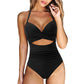 Woman Swimsuit Cut Out One Piece Swimsuit Halter High Waist Beachwear Monokini Push Up Swimsuit One Piece Swimwear Women 2022