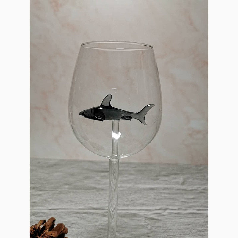 Glass Cup European Crystal Glass Shark Red Wine Glass Cup wine bottle Glass High Heel Shark Red Wine Cup Wedding Party Gift 21cm (Exclusive)