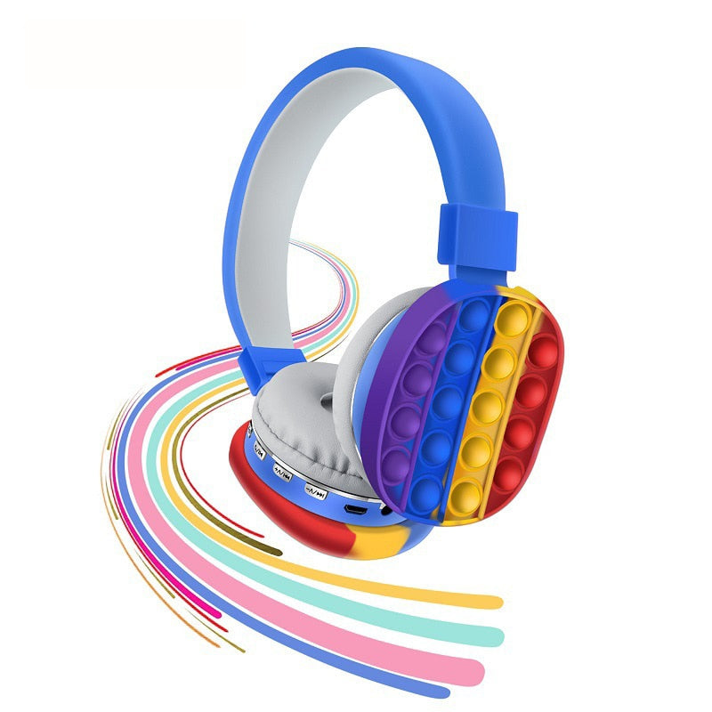 2021 Headphone Fidget Toy Decompression попит Creative Silicone Headset Toy Fidget Wireless Headphone Toy Tie Dye Headphone (Exclusive)