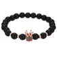 2022 Fashion Micro CZ King crown charm bracelet handmade stretch men&#39;s 8mm Copper beads women bracelet bangle jewelry (Exclusive)