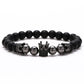 2022 Fashion Micro CZ King crown charm bracelet handmade stretch men&#39;s 8mm Copper beads women bracelet bangle jewelry (Exclusive)