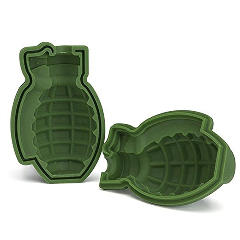 3D Grenade Shape Ice Cube Mold Ice Cream Maker Party Bar Drinks Silicone Trays Molds Kitchen Bar Tool (Exclusive)