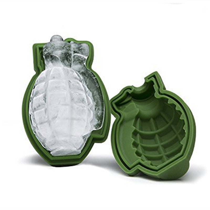 3D Grenade Shape Ice Cube Mold Ice Cream Maker Party Bar Drinks Silicone Trays Molds Kitchen Bar Tool (Exclusive)