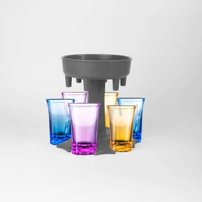 6 Shot Glass Dispenser Holder Carrier Caddy Liquor Dispenser Party Drinking Games Bar Cocktail Wine Beer Quick Filling Tool (Exclusive)