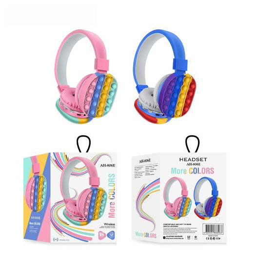 2021 Headphone Fidget Toy Decompression попит Creative Silicone Headset Toy Fidget Wireless Headphone Toy Tie Dye Headphone (Exclusive)