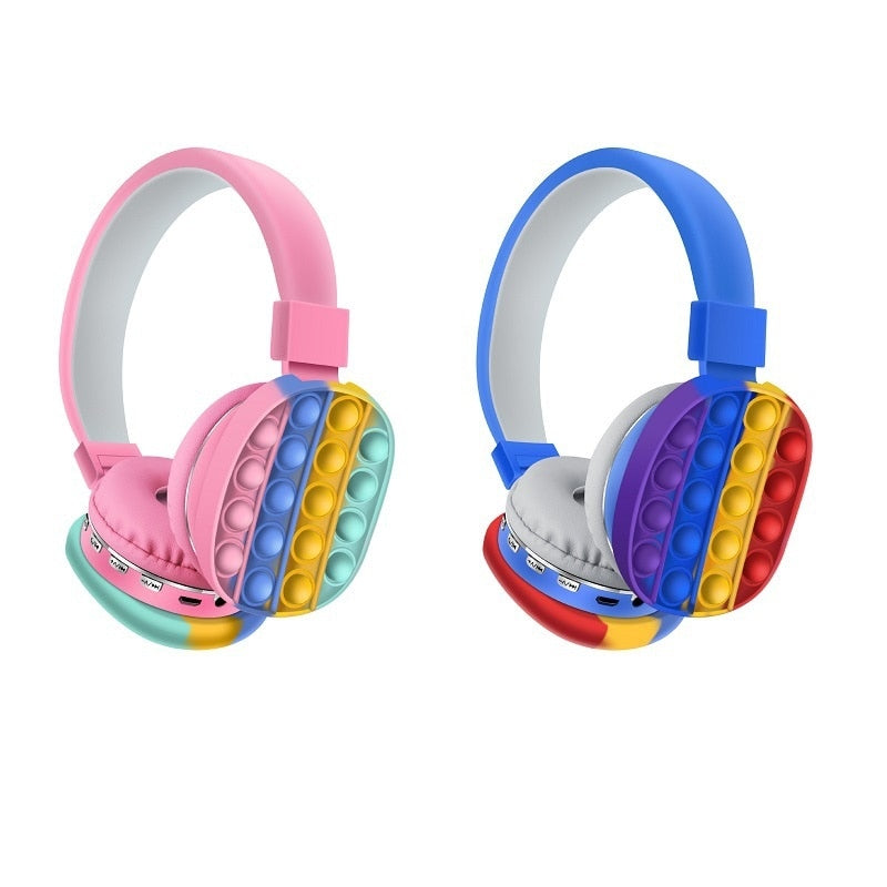 2021 Headphone Fidget Toy Decompression попит Creative Silicone Headset Toy Fidget Wireless Headphone Toy Tie Dye Headphone (Exclusive)