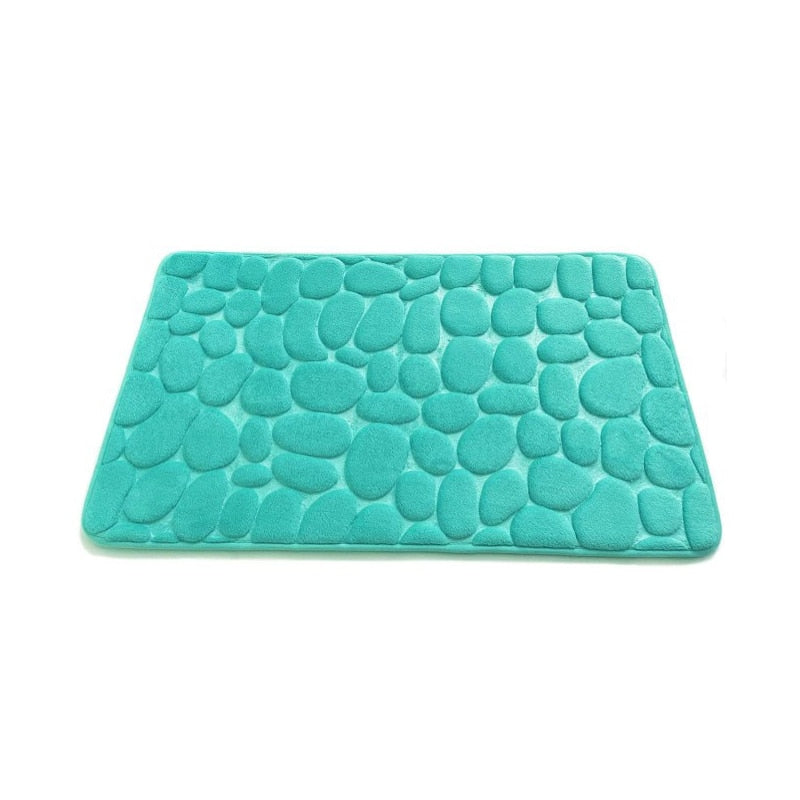 Cobblestone Embossed Bathroom Bath Mat Non-slip Carpets In Wash Basin Bathtub Side Floor Rug Shower Room Doormat Memory Foam Pad (Exclusive)