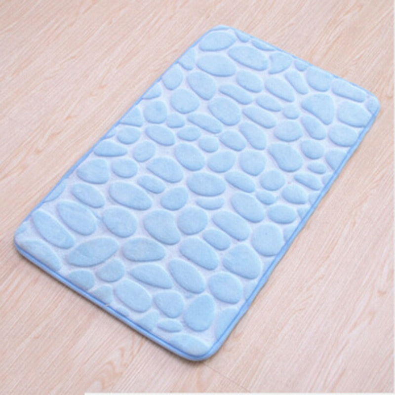 Cobblestone Embossed Bathroom Bath Mat Non-slip Carpets In Wash Basin Bathtub Side Floor Rug Shower Room Doormat Memory Foam Pad (Exclusive)