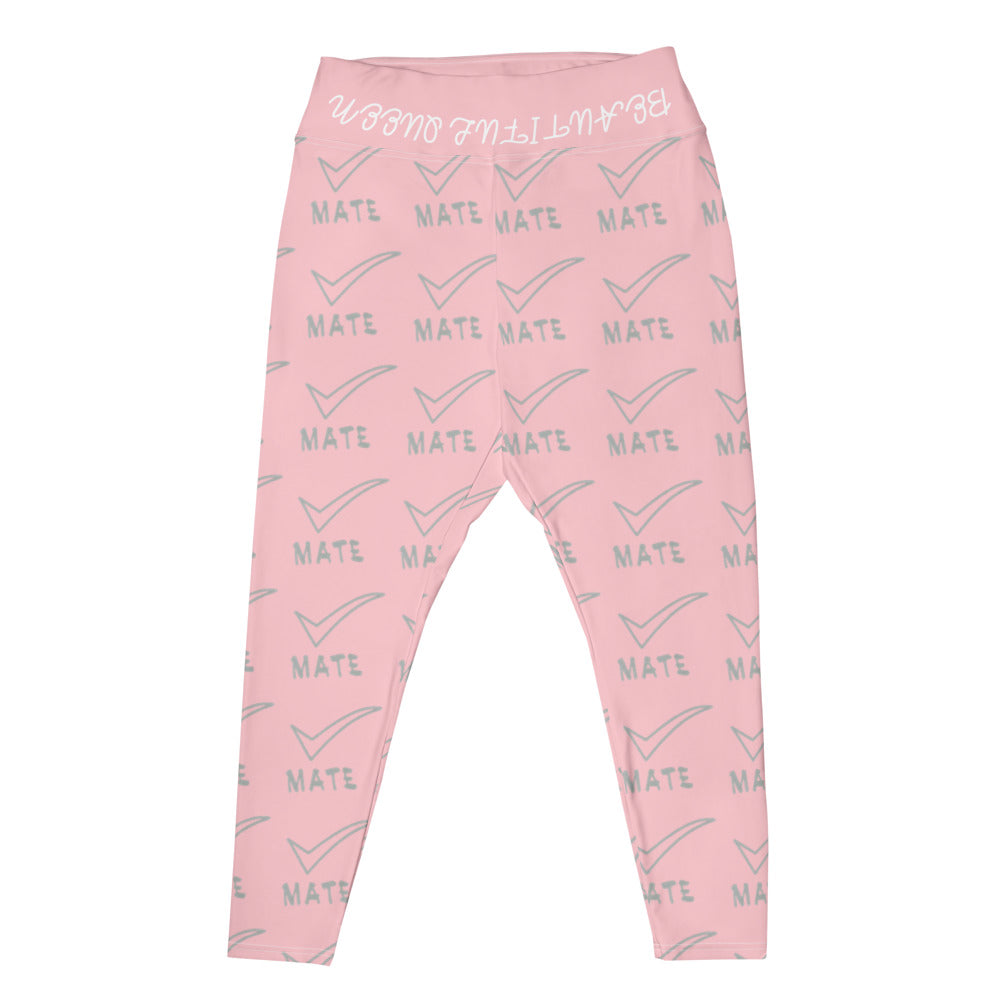 All-Over Print Plus Size Leggings Checkmate Collection Pink