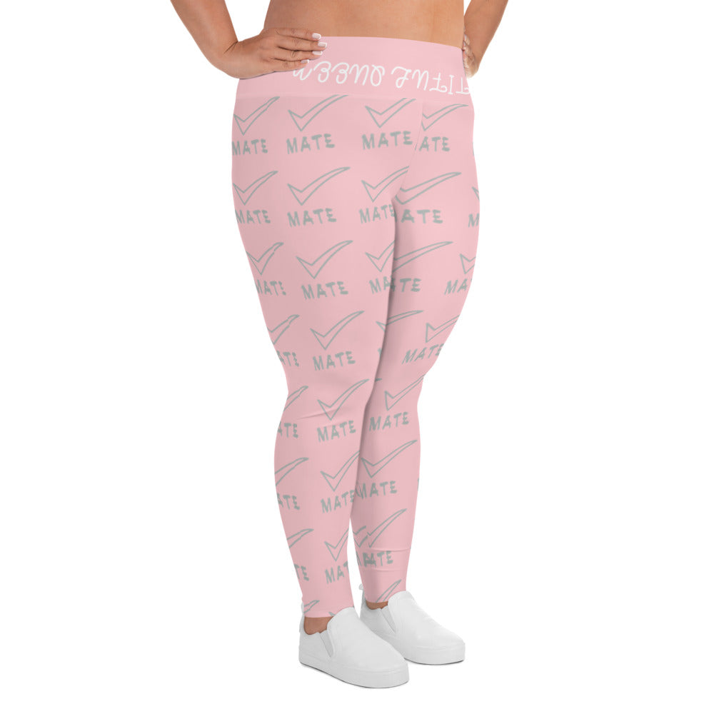 All-Over Print Plus Size Leggings Checkmate Collection Pink