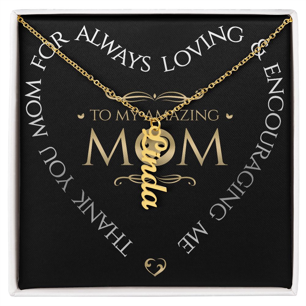 Vertical personalized name necklace